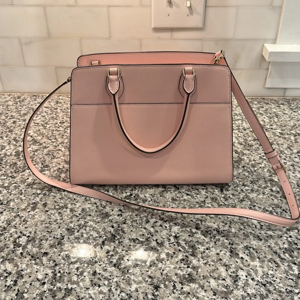 Kate Spade Blush Pink Saffiano Leather Crossbody Satchel - Picture 3 of 5